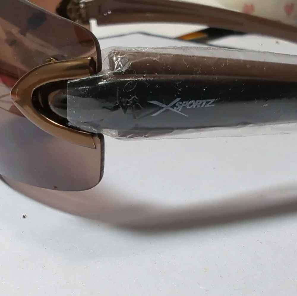 Xsportz™ Comfortable Wrap-around Rimless Sunglasses Brown NWT